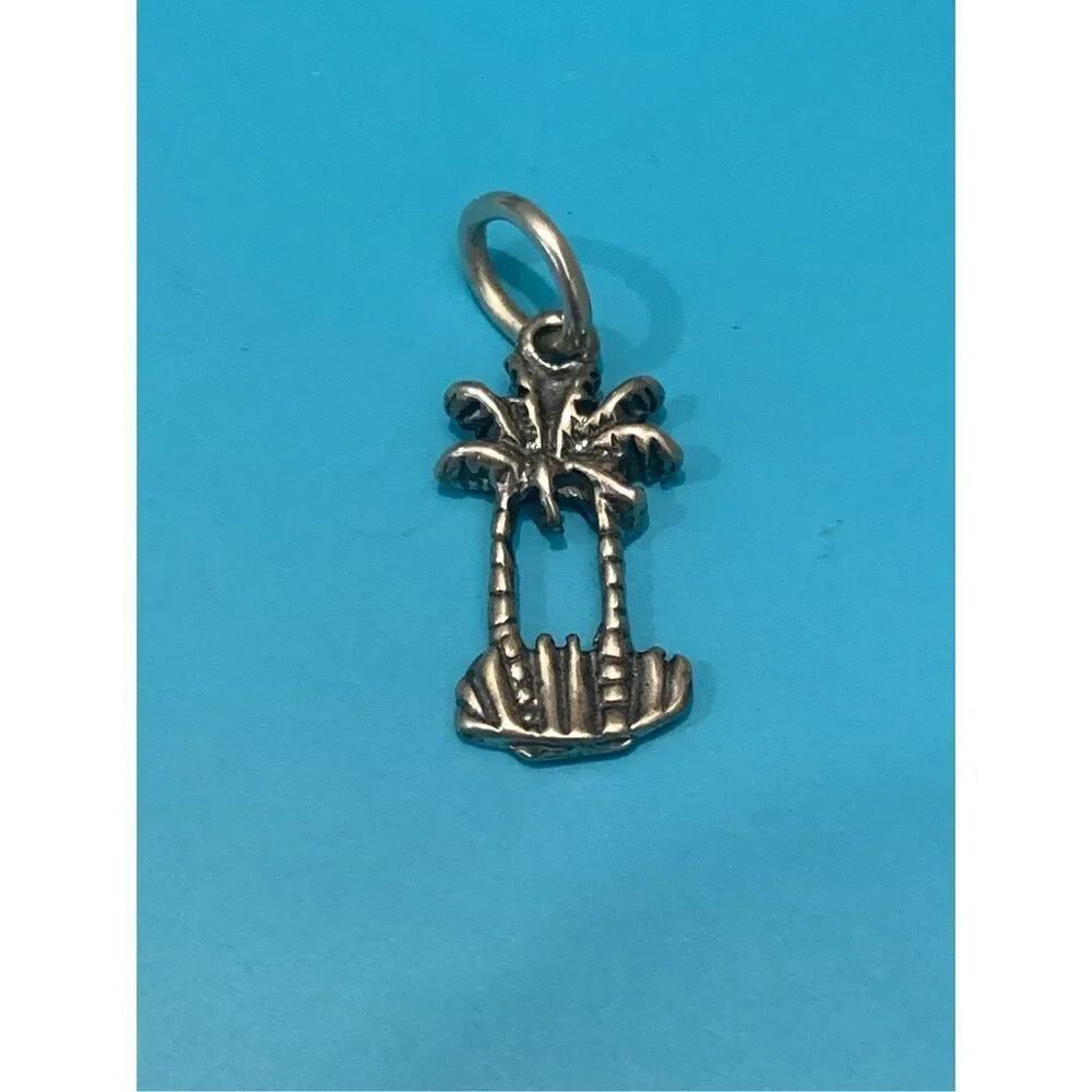 Palm Trees Sterling Silver Jewelry Charm #tropical #beach